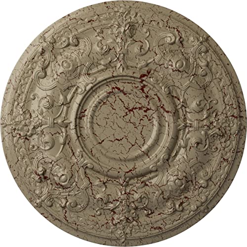 Ekena Millwork CM28OSGDC 28 1/8"OD X 1 3/4"P Oslo Ceiling Medallion Fits Canopies Up to 10 1/2", Gobi Desert Crackle