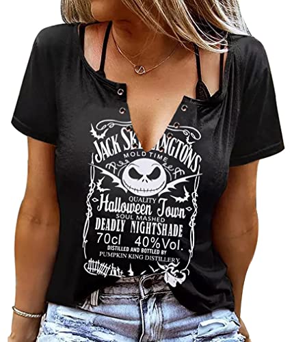 Halloween T Shirt Women Pumpkin King Shirts Face Characters Shirt Halloween Party Tshirt