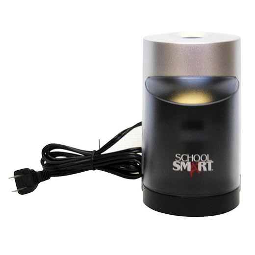 School Smart Vertical Electric Pencil Sharpener, For Classroom, Home, and Office Use, Black and Grey