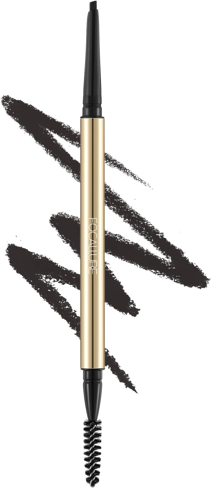 Eyebrow Pencil,Dual-Sided Brow Brush,Long Lasting & Smudge Proof Definer Eye Brow Pen Makeup,Retractable,Ultra Fine Tip,Fills in Sparse Areas and Gaps,Soft Black