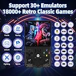 R36 Max Retro Handheld Game Console, Video Game Console with 64G Built-in 18000+ Games, 4000mAh Rechargeable, Support 30+ Simulators, Linux System, 4.0 Inch IPS Screen Portable Pocket Arcade, Black - Image 3