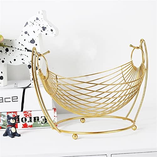 Fruit Bowl Fruit Vegetable Basket Hammock Shaped Woven Iron Wire Fruit Snack Bread Food Vegetables Storage Hamper Serving Display Tray Fruit Plate #TOP6