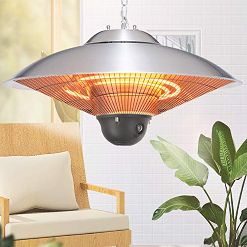 Terrassen Heizstrahler Edelstahl Hängend Infrarotstrahler Schnelle Erwärmung 3-Gang-Temperatureinstellfunktion Für Garten, Balkon, Restaurant,