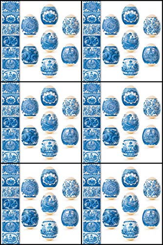 Easter Egg Wraps for 42 Hen Eggs, 6 Sleeves, 7 Designs, Heat Shrink, Gzhel Style