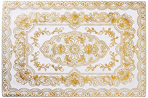 Reusable and Washable Set of 8, Soft Vinyl Lace Placemats or Doilies - Image 2