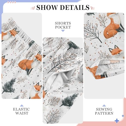 Pajama Pants Fox with Tree PJ Bottoms Sleepwear Lounge Sleep Pant with Pockets4