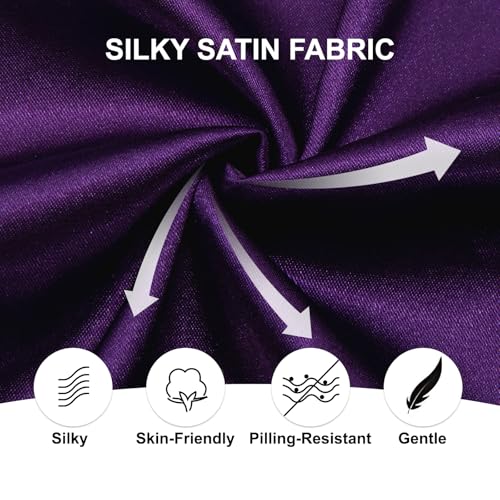 Image of Hi-Tie Men's Silk Satin Dress Shirts Long Sleeve Shiny Casual Button Up Shirts Luxury Party Disco Prom Wedding Shirt