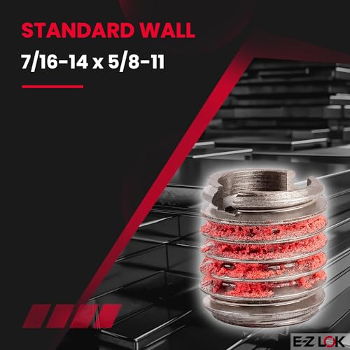 Image of E-Z Lok Externally Threaded Insert, 303 Stainless Steel, 7 /16 inch-14 Internal Threads, 5 /8 inch-11 External Threads, 0.656 inch Length, Made in US (Pack of 5)