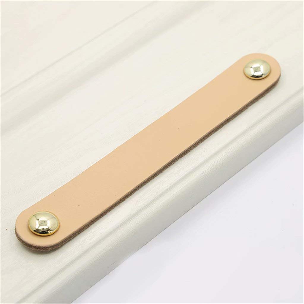 Ledergriffe | Hellgrau/10er-Set | 96mm | Vollnarbenleder | Küchenschrank, Kleiderschrank-Türgriff, Griffe, Möbel (Fleischfarbener Lochabstand: 128 mm)