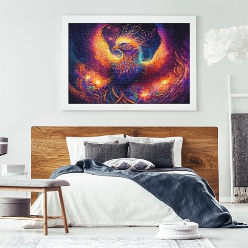 Puzzle de 1000 piezas de fénix brillante, una obra de arte fantástico en papel para adultos 7