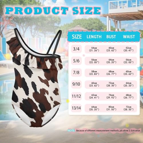 Girls One Piece Swimsuits Ruffle One Shoulder Toddler Bathing Suit Quick Dry Swimwear with Adjustable Strap 3-14Y4