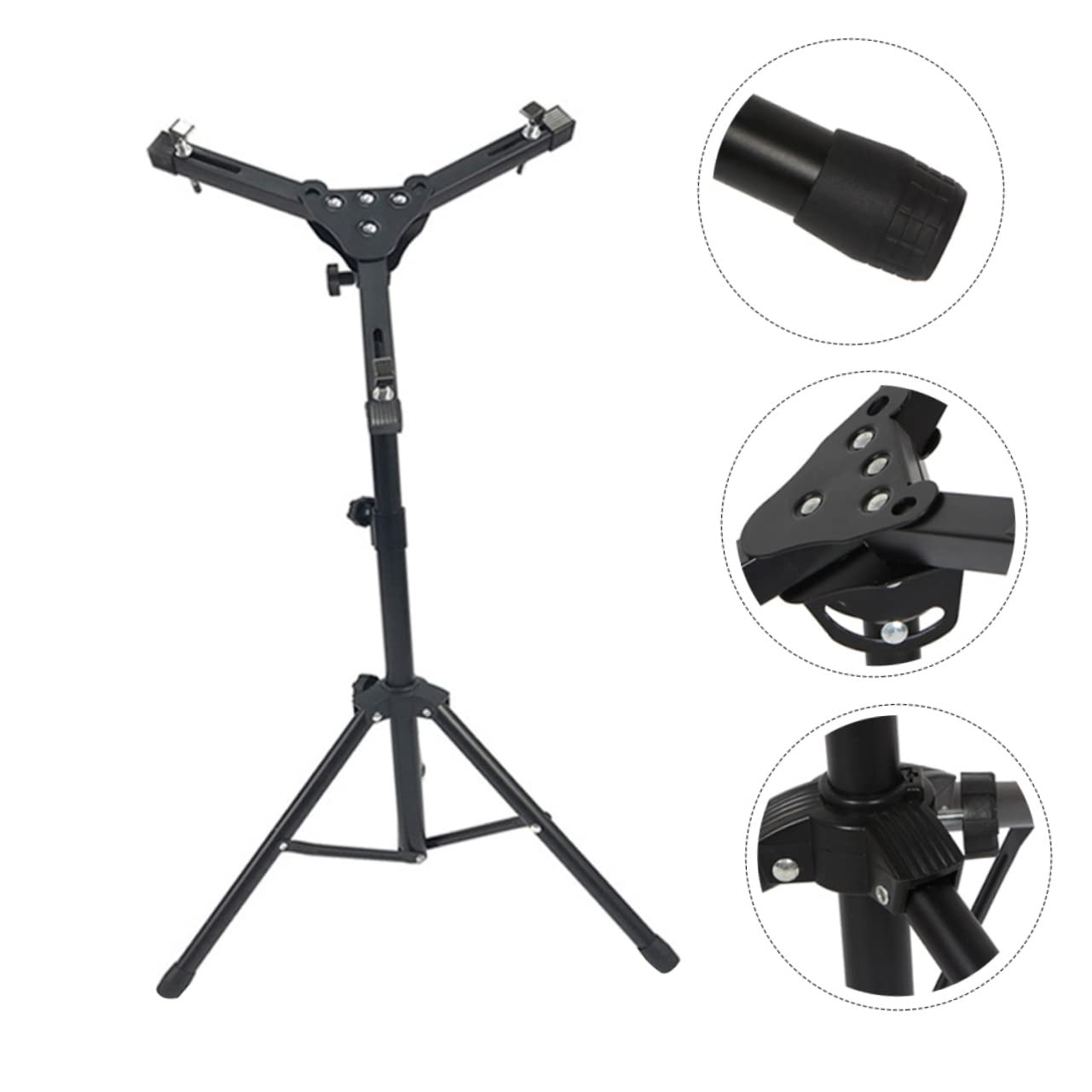 BESPORTBLE Support de Caisse Claire Réglable en Hauteur 12 Pouces en Fer et Abs Noir pour Pad Batterie D'entraînement, Usage Professionnel et Personnel