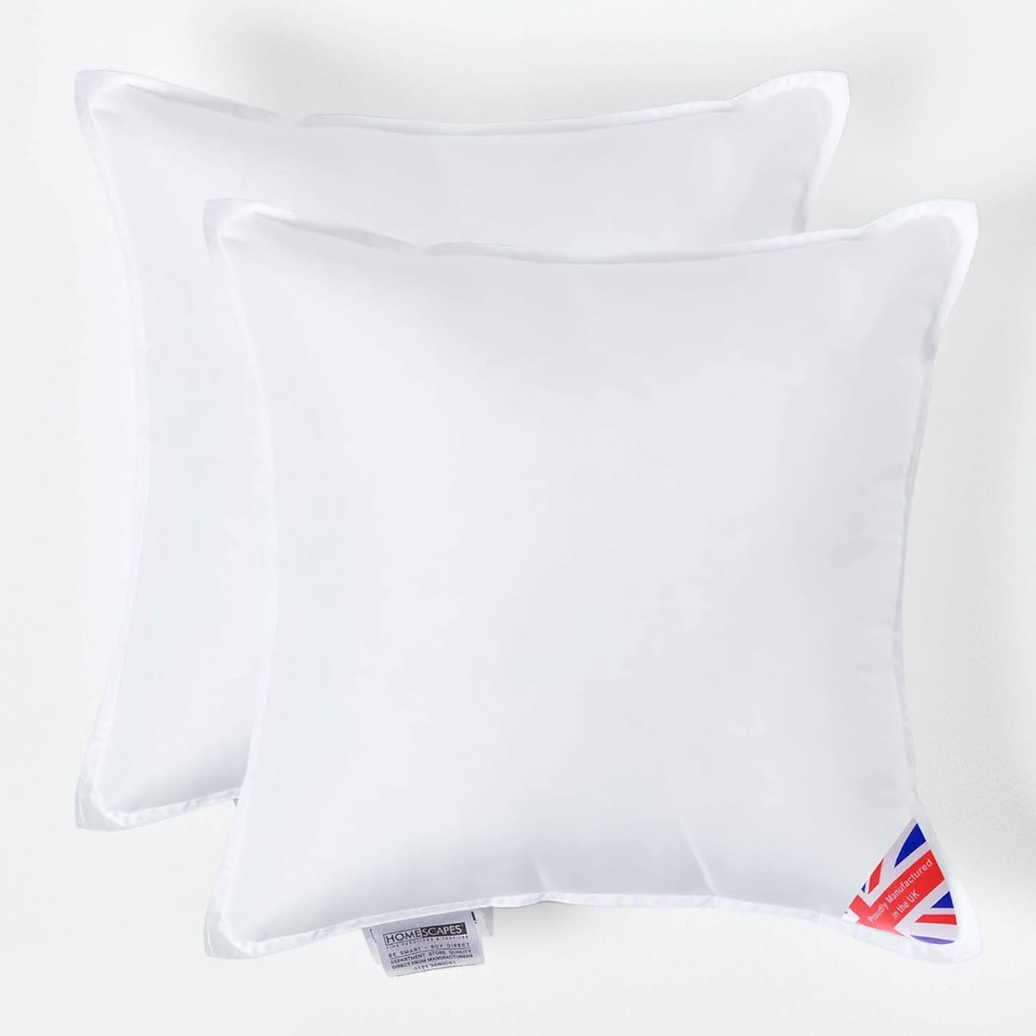 Homescapes Light 2 Pack Luxury Microfibre Cushion Pad Insert 40 X 40 Cm 'Like Down', Hypoallergenic, Machine Washable, Best Bounce-Back, 16 X 16"