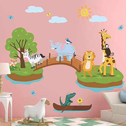 Vinilos decorativos removibles 3D animales selva gigante miniatura 5