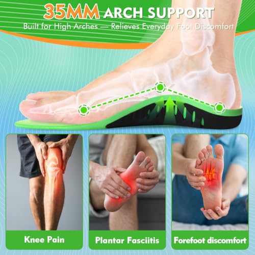 Image of Ailaka Orthotic Cushion Arch Support Shoe Insoles for Men & Women, Unisex Daily Shock Absorption Gel Sports Inserts for Flat Feet, Plantar Fasciitis, Heel Pain Relief | Orthotic Inserts, Pu, Gel Heel, Forefoot Cushion, Abrasion-Resistant, Trim-To-Fit, Long Standing, Walking, Hiking, Work