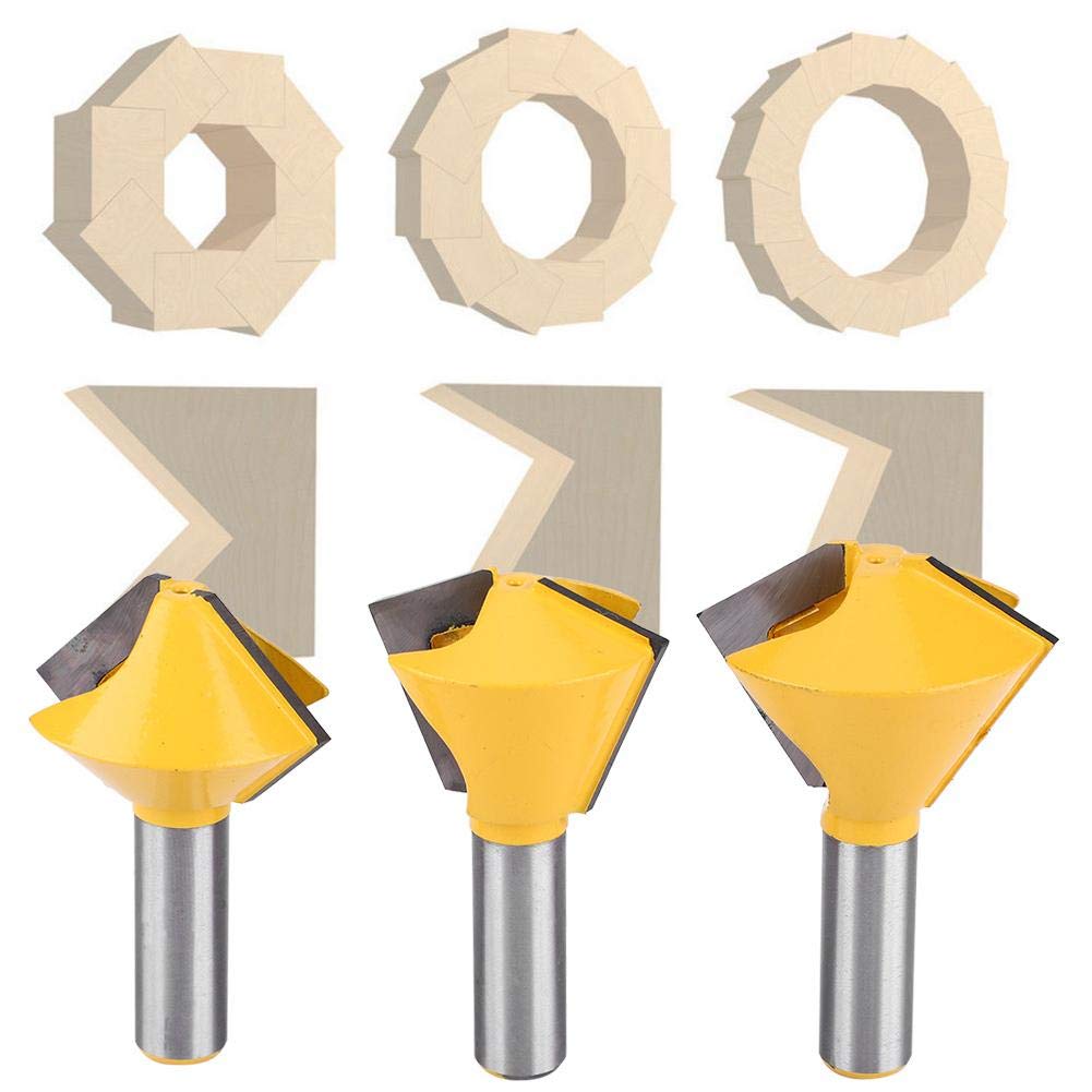 3 Pz 1/2 "Shank Router Bit Bocca di Uccello Colla Joint Router Bit Lavorazione Del Legno Fresa per Professionale Lavorazione Del Legno