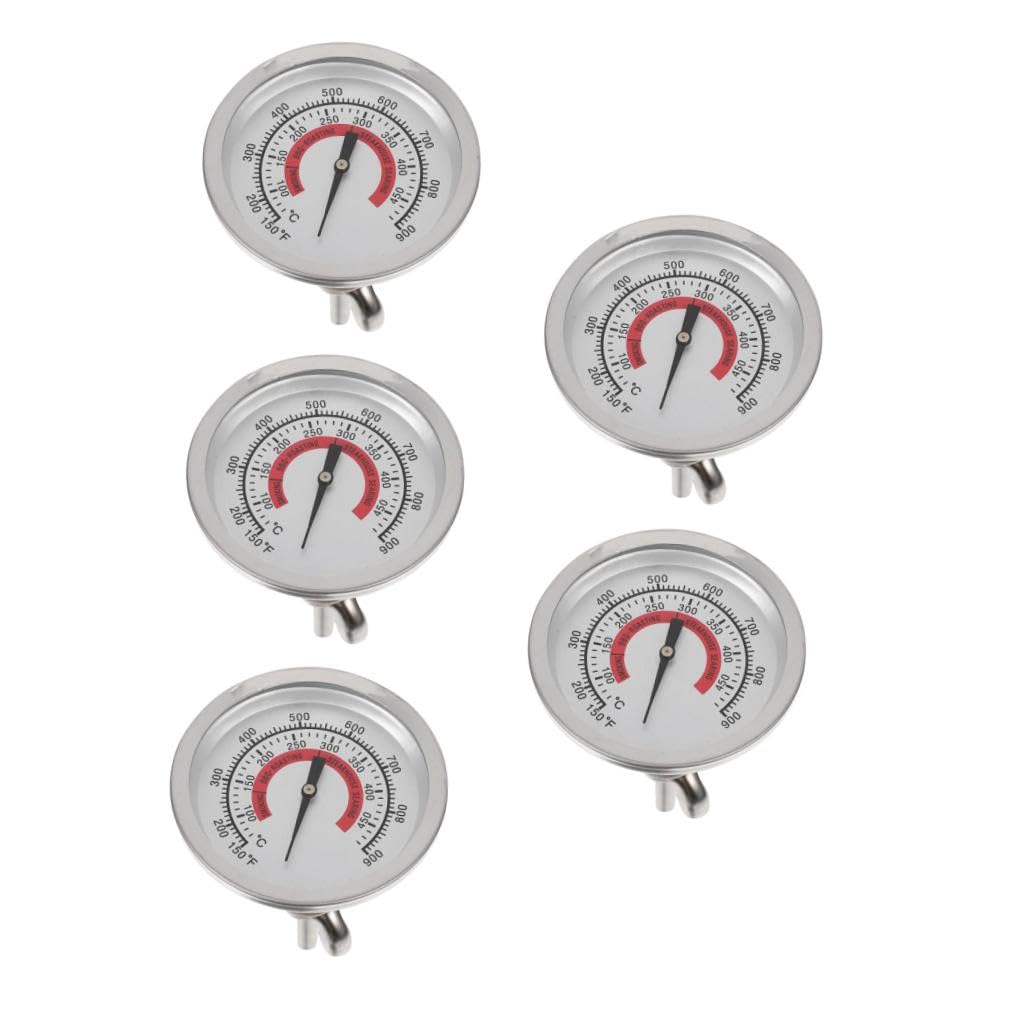 INOOMP 5pezzi Termometro Da Bbq Con Indicatore Di Temperatura Bimetallico Per Grill e Forno Misuratore Per Cottura Precisa Strumento Per Cucina Casalinga e Ristoranti Facile Lettura e