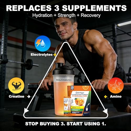 50% Off AirVigor Creatine Electrolyte Pre-Workout Powder - 20 Sticks