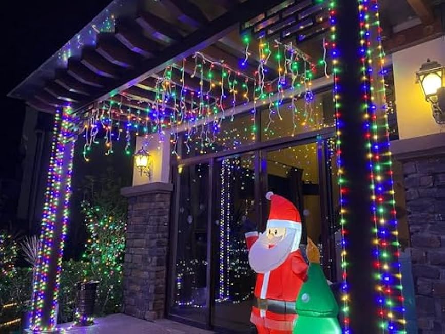 YEGUO Solar Fairy Lights Outdoor Waterproof, 4 Pack Each 33ft 100 LED String Lights, 8 Modes Silver Wire Twinkle Lights (Multicolor)