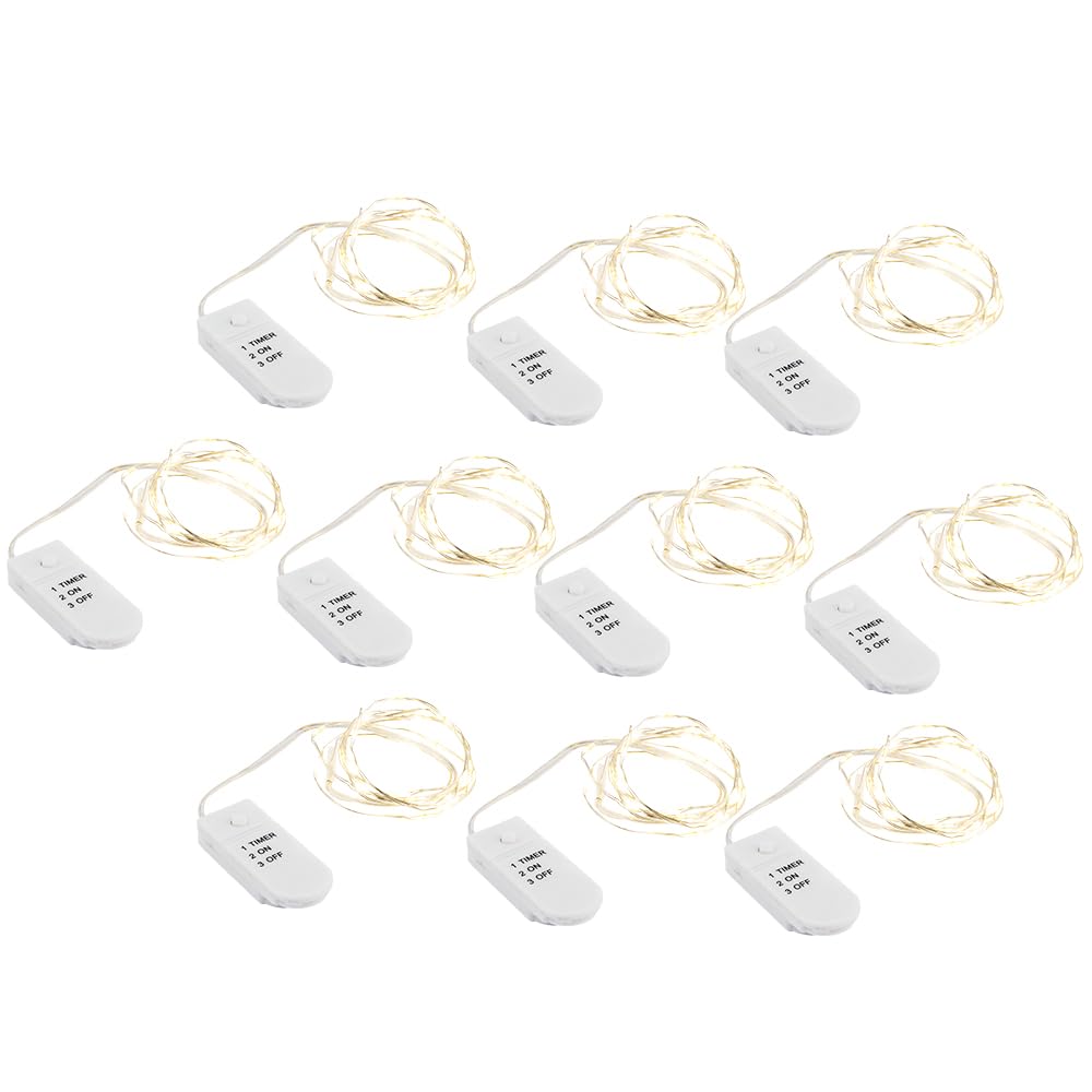Ideen Mit Herz White Pack Of 10 Warm 20 Led Wire String Lights 1M Long With Timer