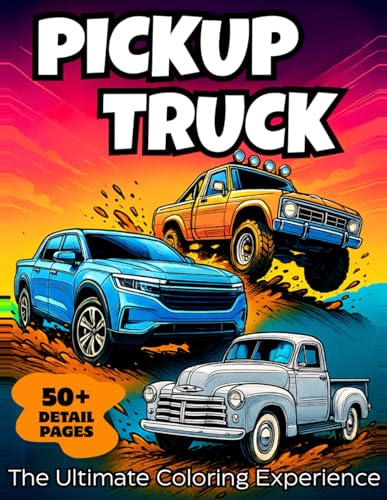 Pickup Truck Coloring Book for Adults, Teen and Kids: Realistic Line Art of Iconic Classic and Modern Trucks.: Enjoy, Relax and Find Stress Relief for ... (The Ultimate Coloring Experience) image 2
