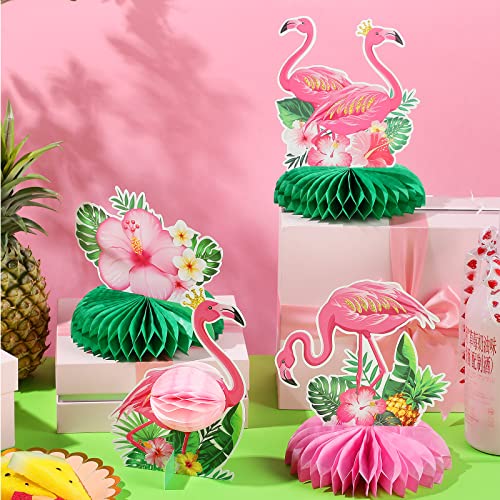 Wettarn 12 Pcs Flamingo Honeycomb Centerpieces Decorations Hawaii Luau Honeycomb Centerpieces Flamingo Party Table Centerpieces Summer Tropical Aloha Party Table Toppers Hawaiian Luau Party Supplies #TOP4