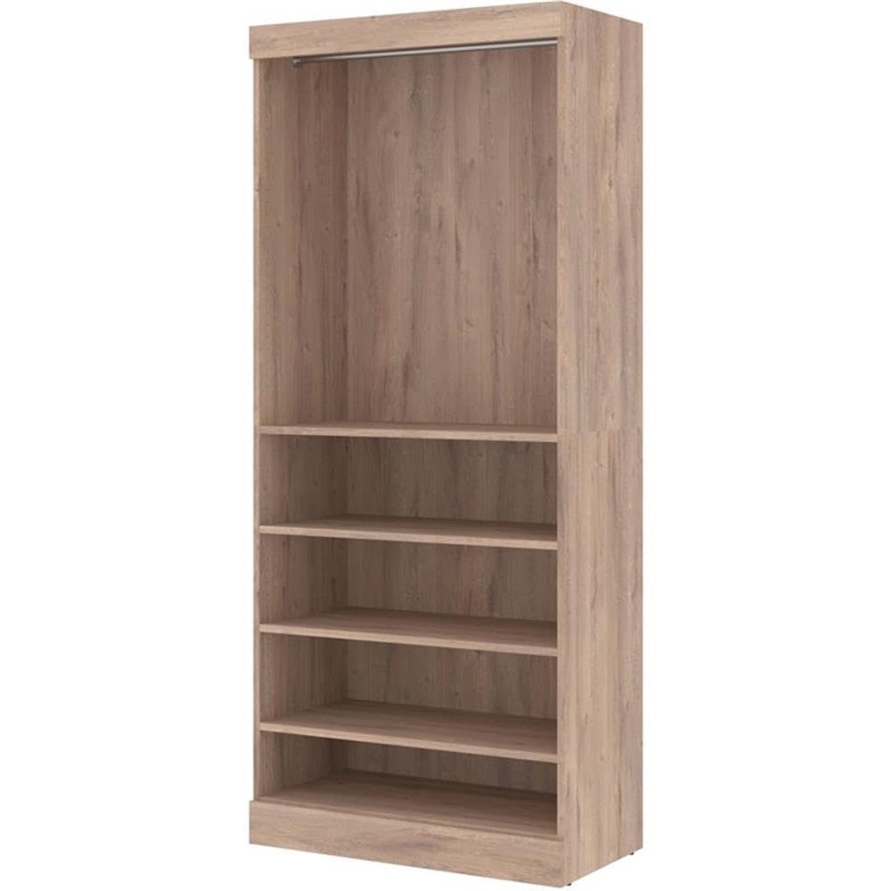 Bestar Closet Organizer System 36-inch for Walk-in Closets, Bedroom, Entryway, Pur Collection, Modern, Rustic Brown