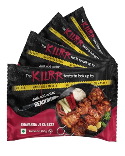 Image of KILRR Chicken Marination Masala - Shawarma ji ka Beta | Pack of 4 (Marinates 250g Chicken per Pack) | 1- Min Killer Marinade Masala for Tikka, Shwarama Chicken | Just Add Water & Oil | No Preservatives or Additives
