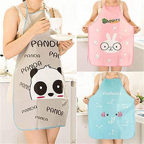 MM Export 2 PCS Cute Waterproof Apron Kitchen Chef Cooking Apron for Grilling Baking BBQ (Multi)