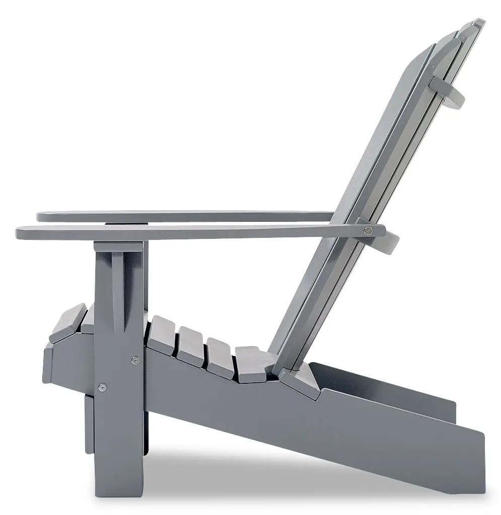 Original Dream-Chairs since 2007 Sedia Adirondack “Comfort” de luxe in grigio sedia da giardino con schienale ergonomico poltrona relax per balcone terrazzo carico massimo 170 kg