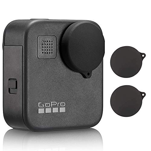 [4 Pack] Tempered Glass Screen Protector For Gopro Max Action Camera (2-Pack) & Lens Cap Cover (2-Pack) By Akwox #TOP5