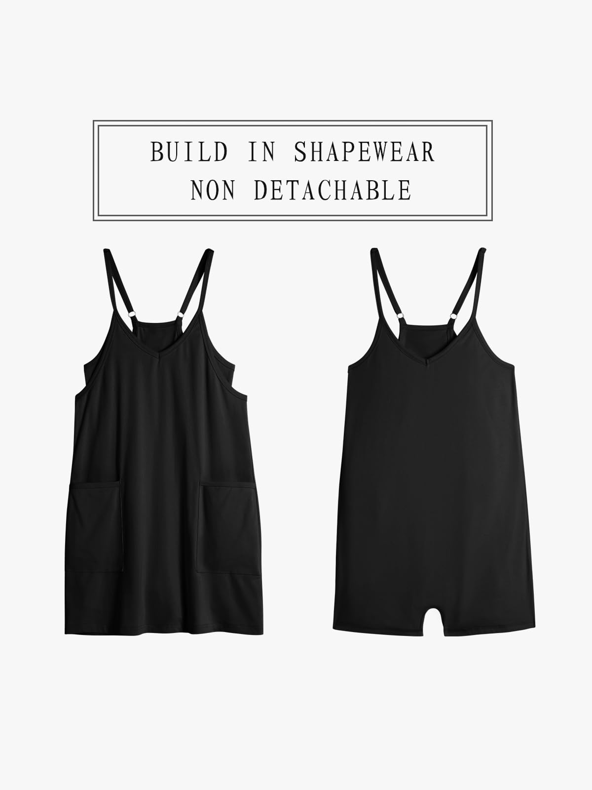 TARSE Robe athlétique décontractée sans manches à bretelles spaghetti avec poches pour femme
