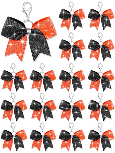 Image of Tondiamo Cheer Bow Keychain Cheer Keychain with Rhinestones Cheerleader Keyrings for Team Gift Cheerleading Sports Accessory