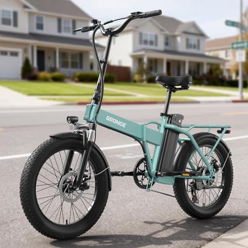 QRONGE Folding Electric Bike, E-Bike Foldable...