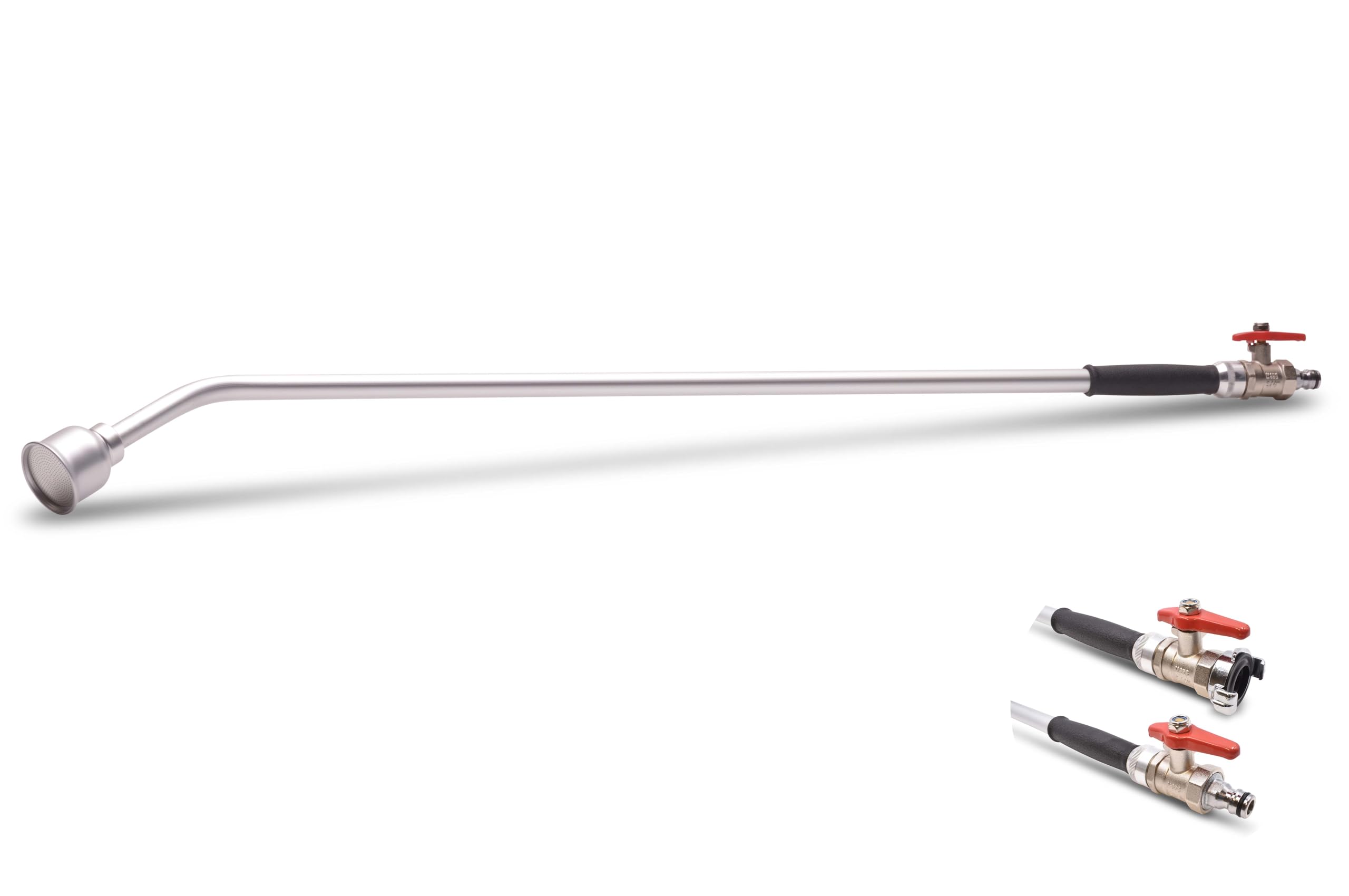 Schlauchmeister 24 ... Wir Leiten's Durch ... Silver Gk/S 900 Professional Watering Rod, Watering Device, Garden Shower, Watering Lance, Complete Metal, Aluminium, Ball Valve, Plug Connection And Claw Coupling