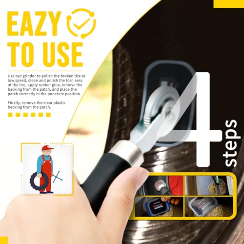 Image of 41PCS Tire Patches, Tire Patch Kit Heavy Duty 2.56 x 3.15, 3.15 x 4.7, Square Tire Patch Tire and Tube Patch Tire Repair Tools Tire Patches Kit for Bike Motorcycle Vehicle Puncture Repair