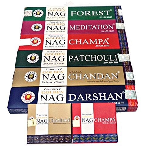 Golden Nag Champa - Bastoncini di incenso e coni