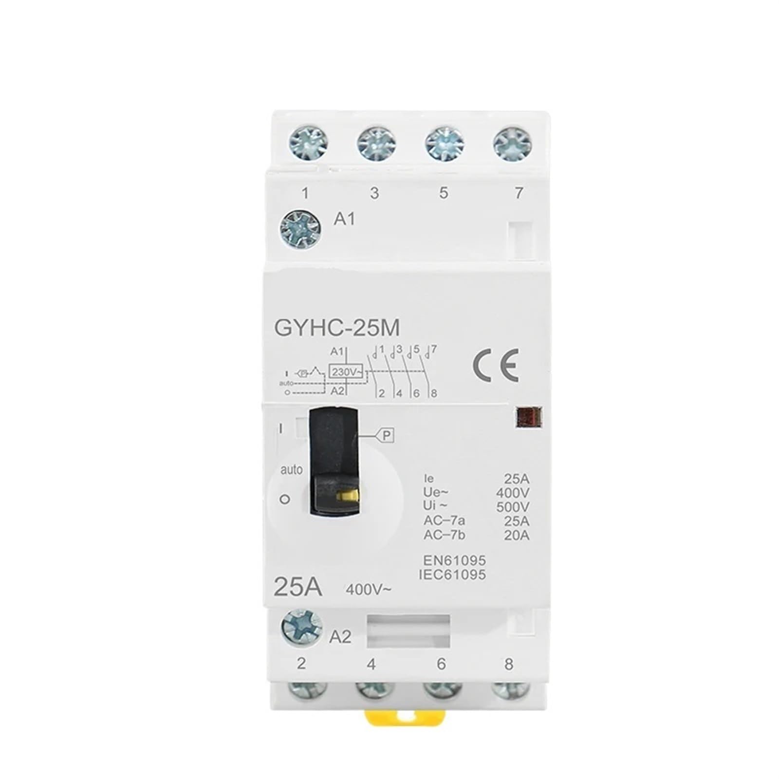 4P 25A 4NO lub 2NO2NC 220V/230V 50/60HZ szyna DIN gospodarstwo domowe AC Modułowy stycznik 1 szt. (4P 25A 2NO2NC 220V)