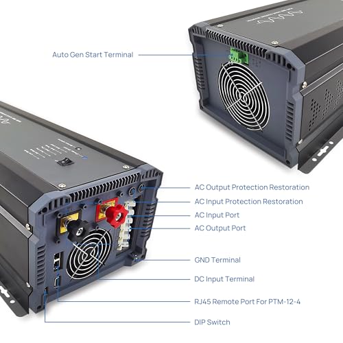Soyond 2000W Pure Sine Wave Inverter Charger,12V Dc To 120V Ac Surge 6000W Off-Grid Solar Inverter Charger W/Lcd Remote Panel,5A To 50A Adjustable Charging Current,Auto Transfer Switch Ups, Rv thumb #4