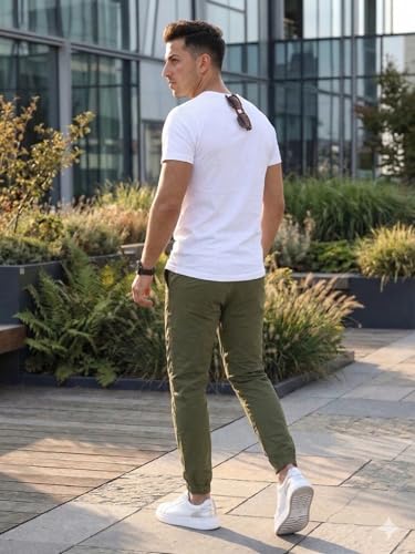 Image of ANNI Designer Men Cargo Pants Cotton Solid | Cargo Pants for Men | Mens Cargo Trouser | Multi Pocket Cargo Pant Regular Fit | Casual Stylish Bottom Wear for Mens Comfortable Clothing