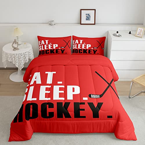 Image of Feelyou Ice Hockey Bedding Set King Size 3Pcs for Boys Girls Women Men