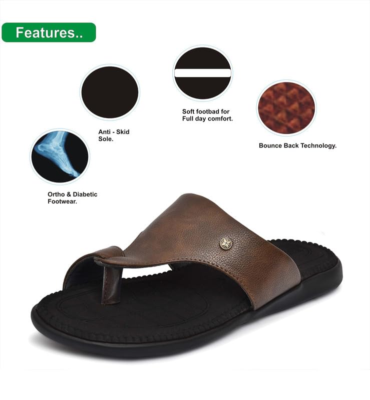 Image of HEALTH FIT Ortho Care Super Extra Soft Anti-Skid Doubleu Flip-Flops Orthopedic Chappal /Slipper Breathable Soft Sole Ultra-Lightweight Slipper for Men's 7016