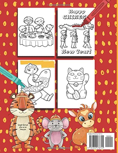 Happy Chinese New Year Coloring Book: For Kids. Ideal gift for a young child, Most Suitable for ages 3-7 image 3
