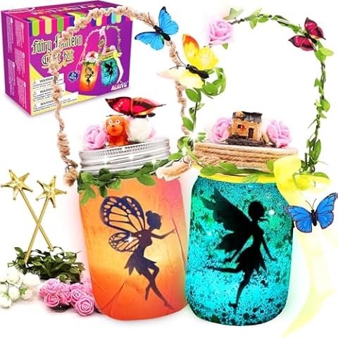 Alritz Fairy Lantern Craft Kit - Christmas Gifts for Kids Girls - Remote Control Mason Jar Night Light - DIY Garden Decorations Art Project Ornaments, Creative Activities Birthday Ages 4 5 6 7 8 9+ Cover