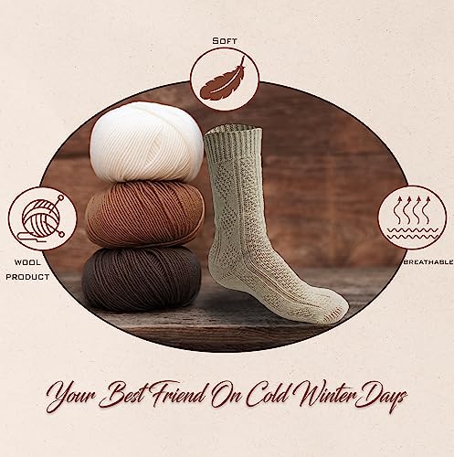 Traditional Vintage Motif Merino Wool Thick Boot Warm Hiking Socks Women and Men Outdoor Athlete Warm Suitable Winter2