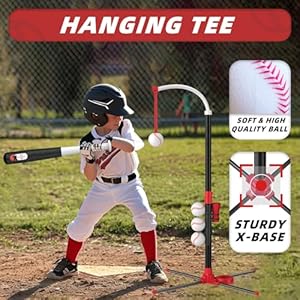 3-in-1 T Ball Set - Adjustable Height, Hanging Tee Ball Set with Automatic Pitching Machine/6 Balls/Retractable Bat, TBall Stand Suit for Outdoor, Sport Toys Gifts for Kids Boys Age 3+ 3 in 1 T Ball Set Adjustable Height Hanging Tee Ball Set with Automatic Pitching Machine6 BallsRetractable Bat TBall Stand Suit for Outdoor Sport Toys Gifts for Kids Boys Age 3