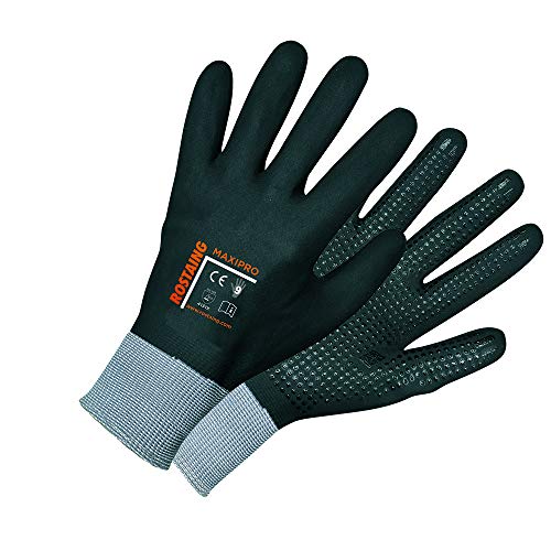 Preisvergleich Produktbild Rostaing MAXIPRO / it11 Handschuhe Kassenbücher vollständigen Schutz der Hand, Noppen in Handfläche, wasserfest, atmungsaktiv, schwarz, 11