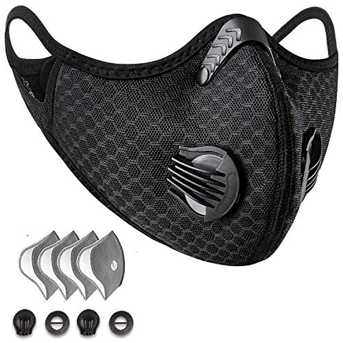 Preisvergleich Produktbild Staubmaske Atemschutzmaske Fahrrad Maske Feinstaubmaske PM2.5 Feinstaubmaske mit Aktivkohlefilter für Motorrad Radsport Training Running Radfahren Ski