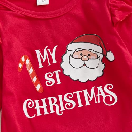Christmas Baby Girl Outfit My First Christmas Newborn Romper Shirt Onesie Bell Bottoms Pants Winter Baby Clothes3