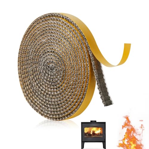 2.5m Joint Insert Cheminée Autocollant, Oints Fibre De Verre, Chaleur, Colle Refractaire, Joint...